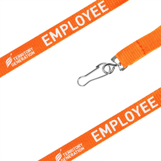 Orange Ribbed Polyester Lanyards