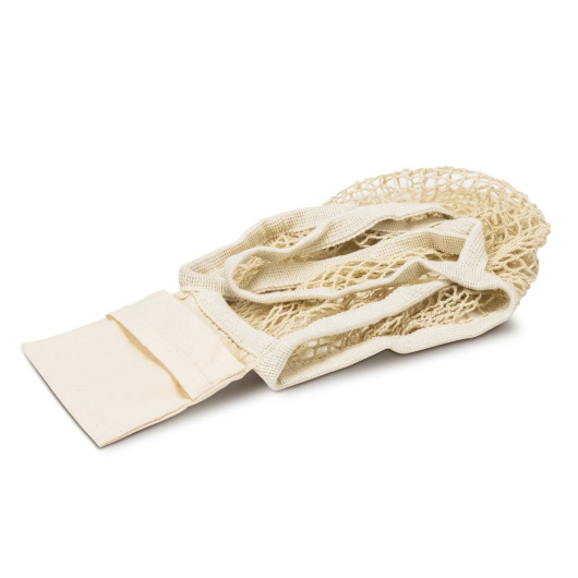 Cotton Mesh Foldaway Tote Bag - Small Detail