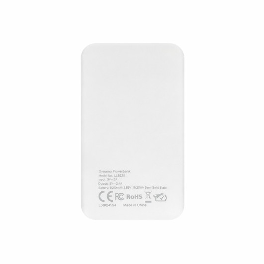 Dynamo Solid State Power Bank - Back of White
