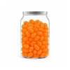 Corporate Colour Jelly Beans in Clear Can 210g - Orange