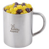 Corporate Colour Mini Jelly Beans in Stainless Steel Mugs