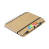 Kraft Notebook with Notes and Flags Natural/Black